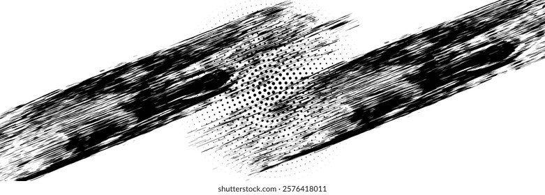 Dots halftone white and dark blue vector line color pattern gradient grunge texture background. grunge brush strokes ink paint isolated on white background. modern	