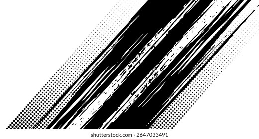 Pontos branco de meio-tom e azul escuro padrão de cor de linha de vetor gradiente fundo de textura grunge. pincel grunge traça tinta pintura isolada em fundo branco. moderno