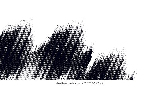Dots halftone white and dark blue vector line color pattern gradient grunge texture background. grunge brush strokes ink paint isolated on white background. modern
