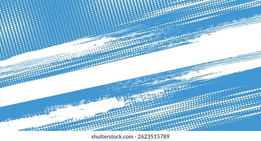 Punto medio tono blanco final azul gradiente patrón de color grunge textura de fondo.