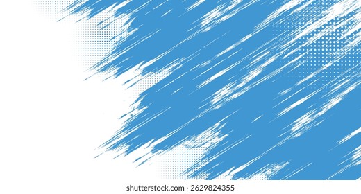 Pontos meio-tom branco final azul gradiente padrão de cor grunge textura fundo. ilustrador de vetor	