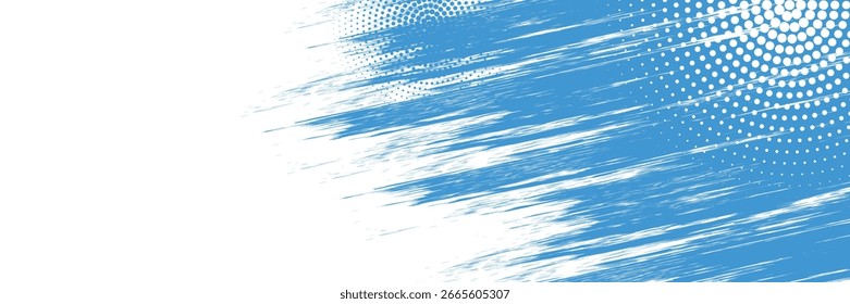 Pontos meio-tom branco final azul gradiente padrão de cor grunge textura fundo. ilustrador de vetor	