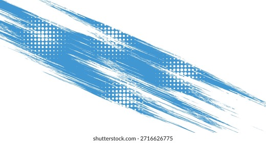 Pontos meio-tom branco final azul gradiente padrão de cor grunge textura fundo. ilustrador de vetor

