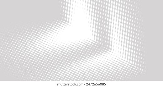 Dots halftone white and gray color pattern gradient texture with technology digital background. Dots pop art comics with nature graphic design.