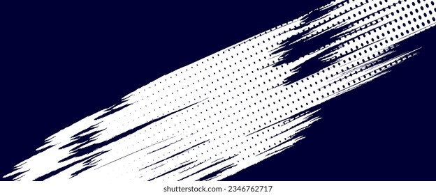 Dots halftone white \u0026 blue color pattern gradient grunge texture background. Dots pop art comics sport style vector illustration
