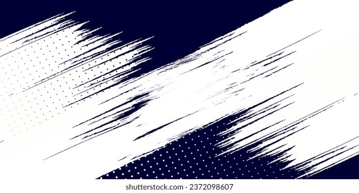 Dots halftone white \u0026 blue color pattern gradient grunge texture background. Dots pop art comics sport style vector illustration