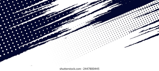 Dots halftone white \u0026 blue color pattern gradient grunge texture background. Dots pop art comics sport style vector illustration