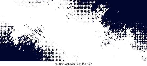 Dots halftone white \u0026 blue color pattern gradient grunge texture background. Dots pop art comics sport style vector illustration