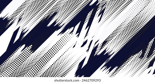 Dots halftone white \u0026 blue color pattern gradient grunge texture background. Dots pop art comics sport style vector illustration