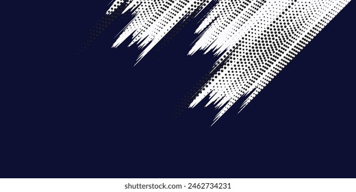 Dots halftone white \u0026 blue color pattern gradient grunge texture background. Dots pop art comics sport style vector illustration