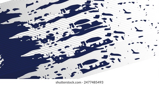 Dots halftone white \u0026 blue color pattern gradient grunge texture background. Dots pop art comics sport style vector illustration