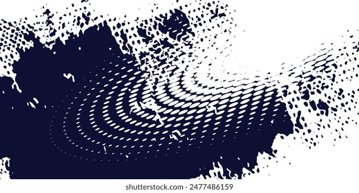 Puntos de medio tono blanco \u0026 azul patrón de color gradiente grunge textura de fondo. Puntos pop art comics sport style Ilustración vectorial