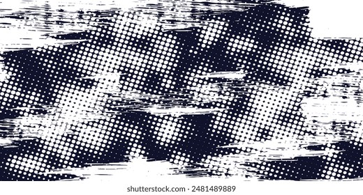 Dots halftone white \u0026 blue color pattern gradient grunge texture background. Dots pop art comics sport style vector illustration
