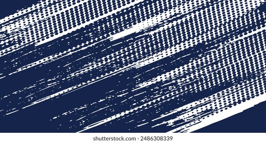 Dots halftone white \u0026 blue color pattern gradient grunge texture background. Dots pop art comics sport style vector illustration