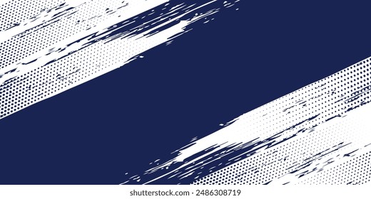 Dots Halbton weiß \u0026 blaue Farbmuster Farbverlauf Grunge Textur Hintergrund. Dots Pop Art Comics Sport Stil Vektorillustration