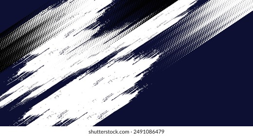 Dots halftone white \u0026 blue color pattern gradient grunge texture background. Dots pop art comics sport style vector illustration. vector