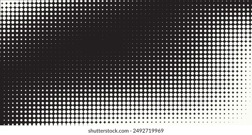 Puntos de medio tono blanco \u0026 azul patrón de color gradiente grunge textura de fondo. Dots pop art comics estilo deportivo Vector	