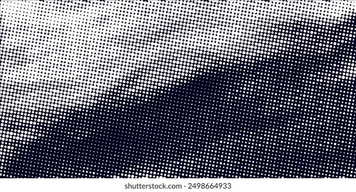 Punto medio tono blanco \u0026 patrón de color azul gradiente grunge textura de fondo. Vector de estilo deportivo de cómics de arte pop de puntos	