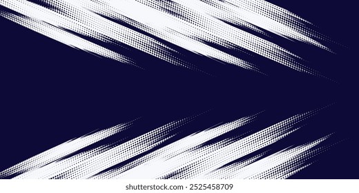 Pontos branco de meio-tom \u0026 cor azul padrão gradiente gradiente textura fundo. Pontos pop art quadrinhos estilo esporte vetor ilustração