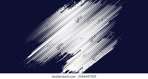 Punto medio tono blanco \u0026 patrón de color azul gradiente grunge textura de fondo. Ilustración vectorial de estilo deportivo de cómics de arte pop de puntos