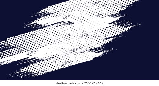 Dots halftone white \u0026 blue color pattern gradient grunge texture background. dot pop art illustration