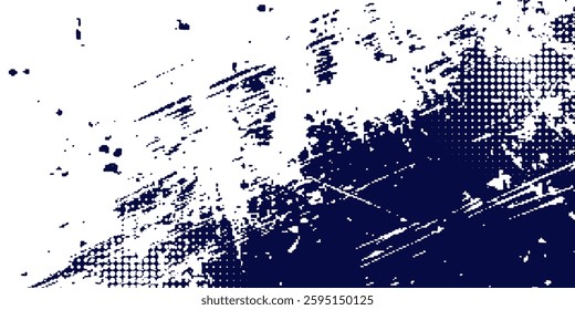 Dots halftone white \u0026 blue color pattern gradient grunge texture background. Dots pop art comics sport style vector illustration