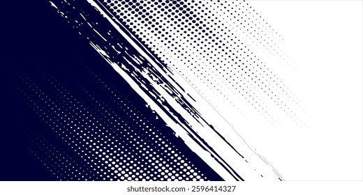 Dots halftone white \u0026 blue color pattern gradient grunge texture background. Dots pop art comics sport modern arts