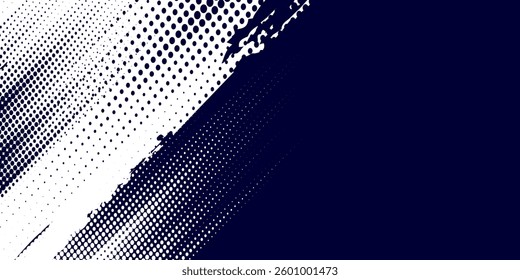 Dots halftone white \u0026 blue color pattern gradient grunge texture background. Dots pop art comics sport style modern arts