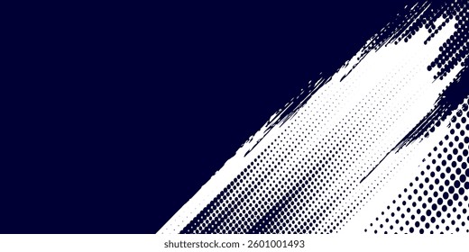 Dots halftone white \u0026 blue color pattern gradient grunge texture background. Dots pop art comics sport style modern arts