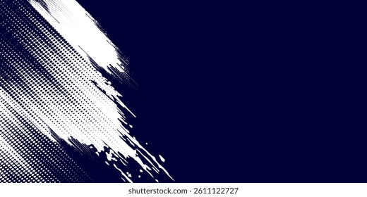 Dots halftone white \u0026 blue color pattern gradient grunge texture background. Dots pop art comics sport  modern