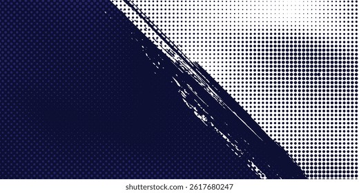 Dots halftone white \u0026 blue color pattern gradient grunge texture background. Dots pop art comics sport 