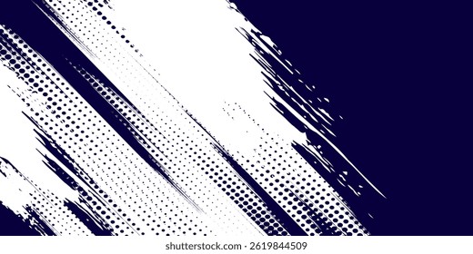 Dots halftone white \u0026 blue color pattern gradient grunge texture background. Dots pop art comics sport style vector illustration background