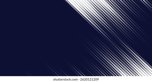 Dots halftone white \u0026 blue color pattern gradient grunge texture background. Dots pop art comics sport style background vector eps10