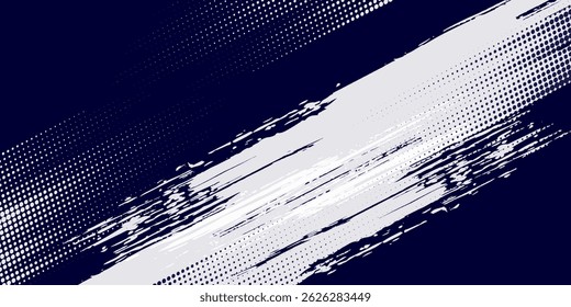 Dots halftone white \u0026 blue color pattern gradient grunge texture background. Dots pop art comics sport style vector illustration