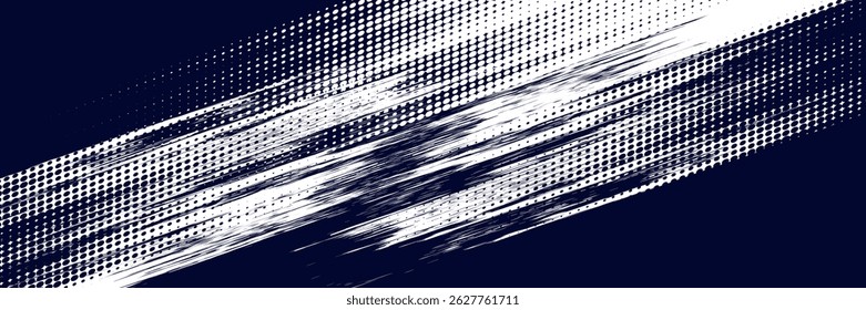Dots halftone white \u0026 blue color pattern gradient grunge texture background. Dots pop art comics sport style vector illustration. eps 10	