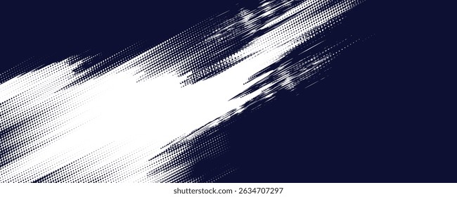 Dots halftone white \u0026 blue color pattern gradient grunge texture background. Dots pop art comics sport style vector illustration