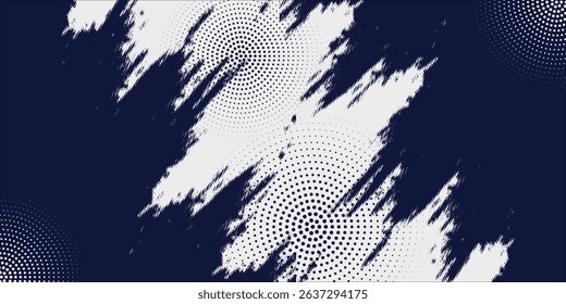 Dots halftone white \u0026 blue color pattern gradient grunge texture background. Dots pop art comics sport style vector illustration