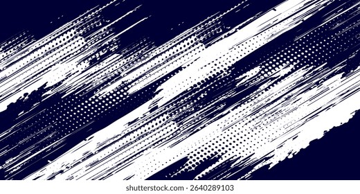 Dots halftone white \u0026 blue color pattern gradient grunge texture background. Dots pop art comics sport style vector
