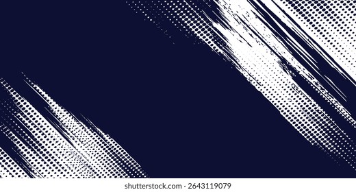 Dots halftone white \u0026 blue color pattern gradient grunge texture background. Dots pop art comics sport style modern halftone