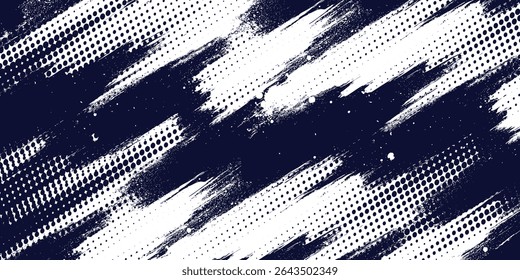 Dots halftone white \u0026 blue color pattern gradient grunge texture background. Dots pop art comics sport style modern halftone