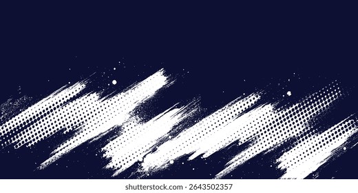 Dots halftone white \u0026 blue color pattern gradient grunge texture background. Dots pop art comics sport style modern halftone