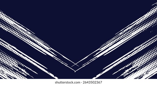 Dots halftone white \u0026 blue color pattern gradient grunge texture background. Dots pop art comics sport style modern halftone