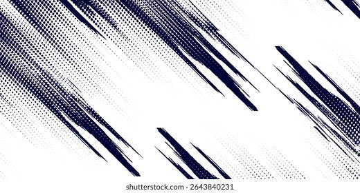Dots halftone white \u0026 blue color pattern gradient grunge texture background. Dots pop art comics sport style vector illustration