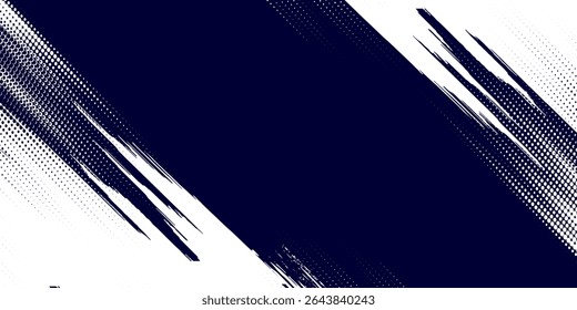 Dots halftone white \u0026 blue color pattern gradient grunge texture background. Dots pop art comics sport style vector illustration