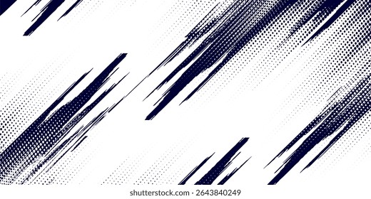 Pontos branco de meio-tom \u0026 cor azul padrão gradiente gradiente textura fundo. Pontos pop art quadrinhos estilo esporte vetor ilustração