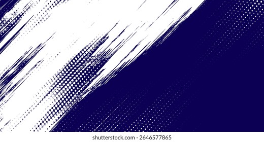 Pontos branco de meio-tom \u0026 cor azul padrão gradiente gradiente textura fundo. Pontos pop art quadrinhos estilo esporte vetor ilustração