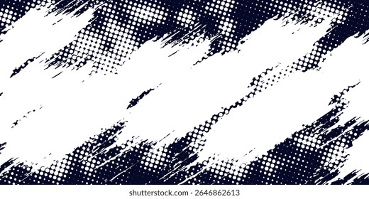 Weiße Punkte \u0026 blaue Farbmuster Farbverlauf farbige Textur Hintergrund. Dots Pop Art Comics Sport Stil Vektorgrafik