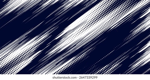 Dots halftone white \u0026 blue color pattern gradient grunge texture background. Dots pop art comics sport style vector illustration, eps10