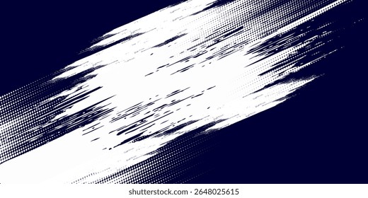 Dots halftone white \u0026 blue color pattern gradient grunge texture background. Dots pop art comics sport style vector illustration