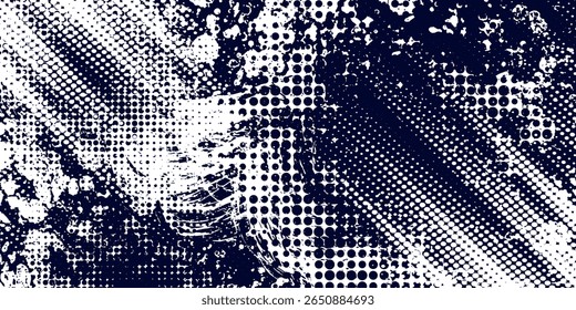 Dots halftone white \u0026 blue color pattern gradient grunge texture background. Dots pop art comics sport style vector illustration